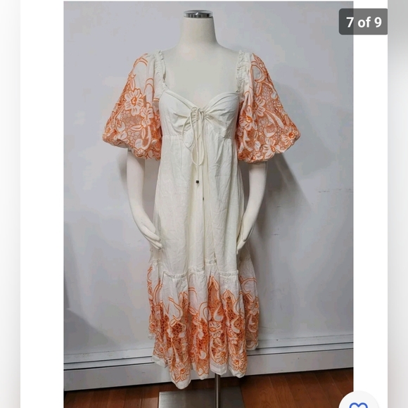 Anthropologie Tina Puff-Sleeved Embroidered Maxi Dress - Picture 5 of 9